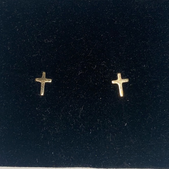 Jewelry - 14 k Gold Cross Dainty Earrings